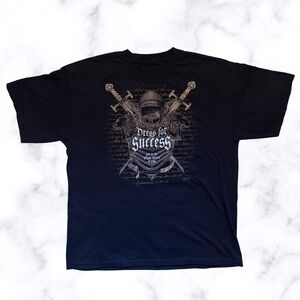 Russ Black and Gold Short Sleeve Tee with Edgy Graphic
